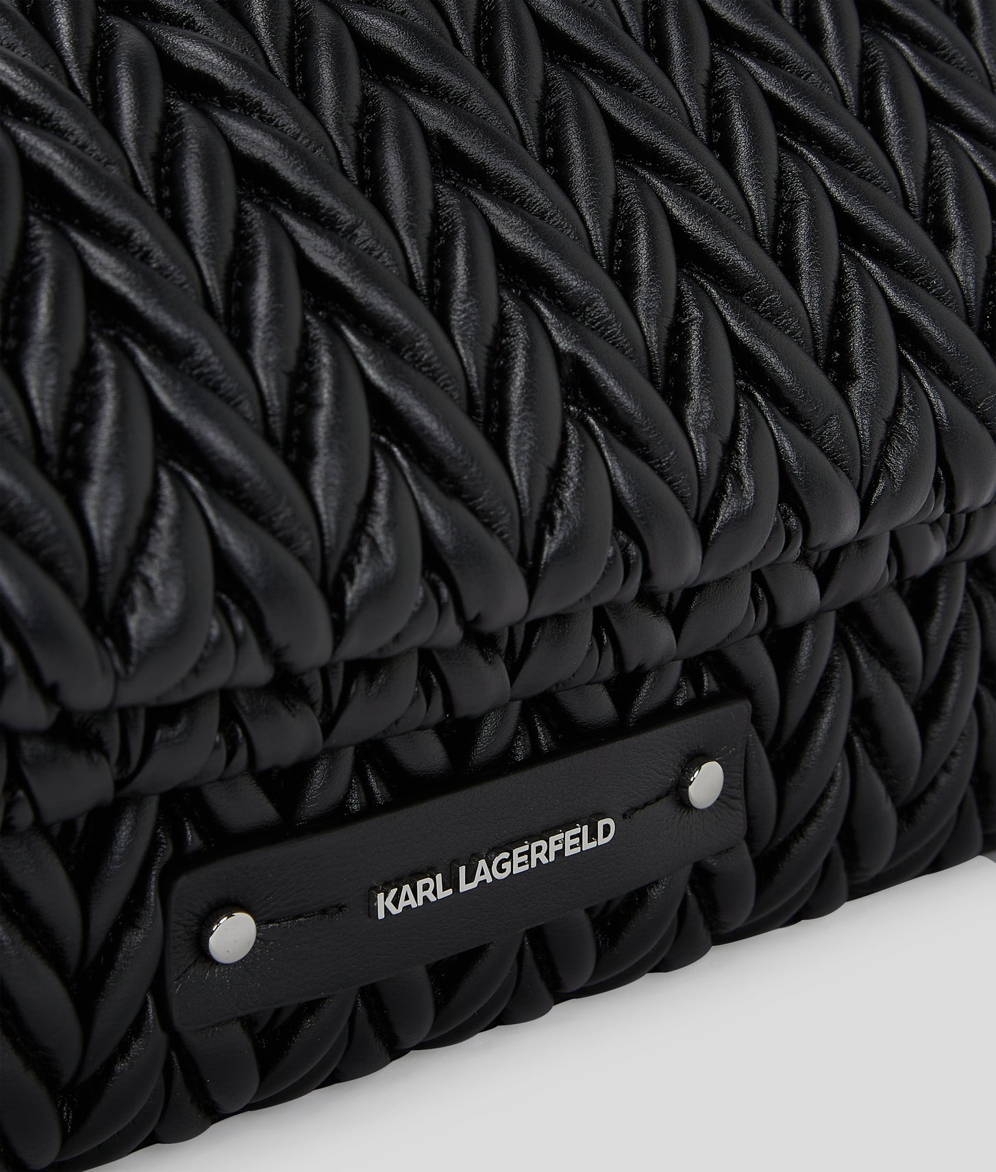KarlLagerfeld Kweave Large Shoulder Bag Black-Nickel