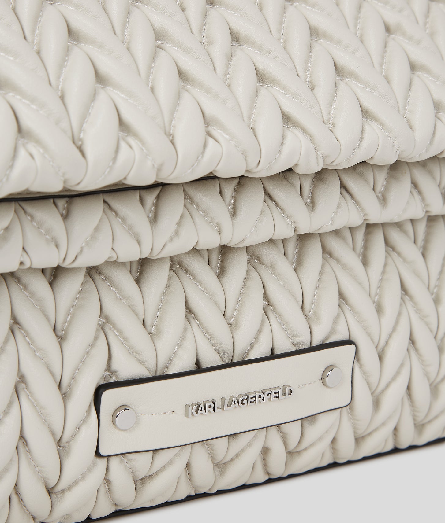 KarlLagerfeld Kweave Large Shoulder Bag Cement