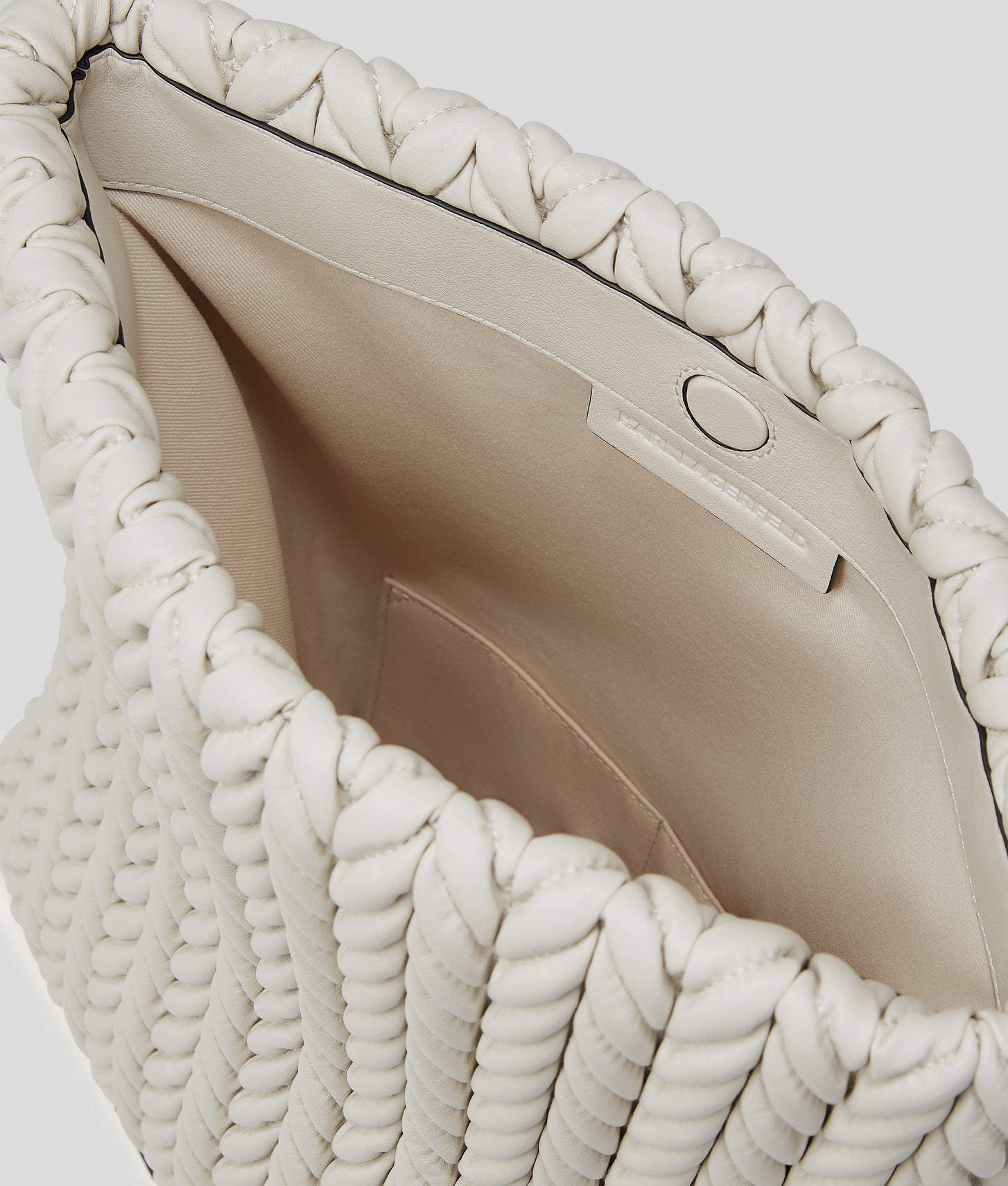 KarlLagerfeld Kweave Large Shoulder Bag Cement