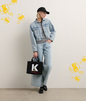 KarlLagerfeld Disney X Kl Print Tote Bag Cannoli Cream-Black