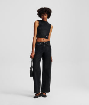 KarlLagerfeld Klj Box Logo Half-Moon Shoulder Bag Black