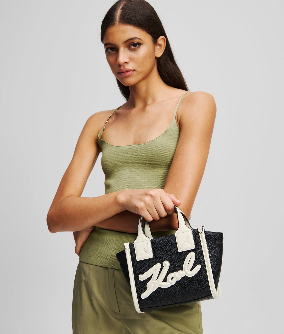 KarlLagerfeld Kskuare Small Tote Bag Black/White