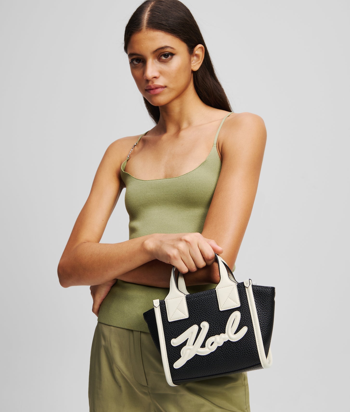 KarlLagerfeld Kskuare Small Tote Bag Black/White