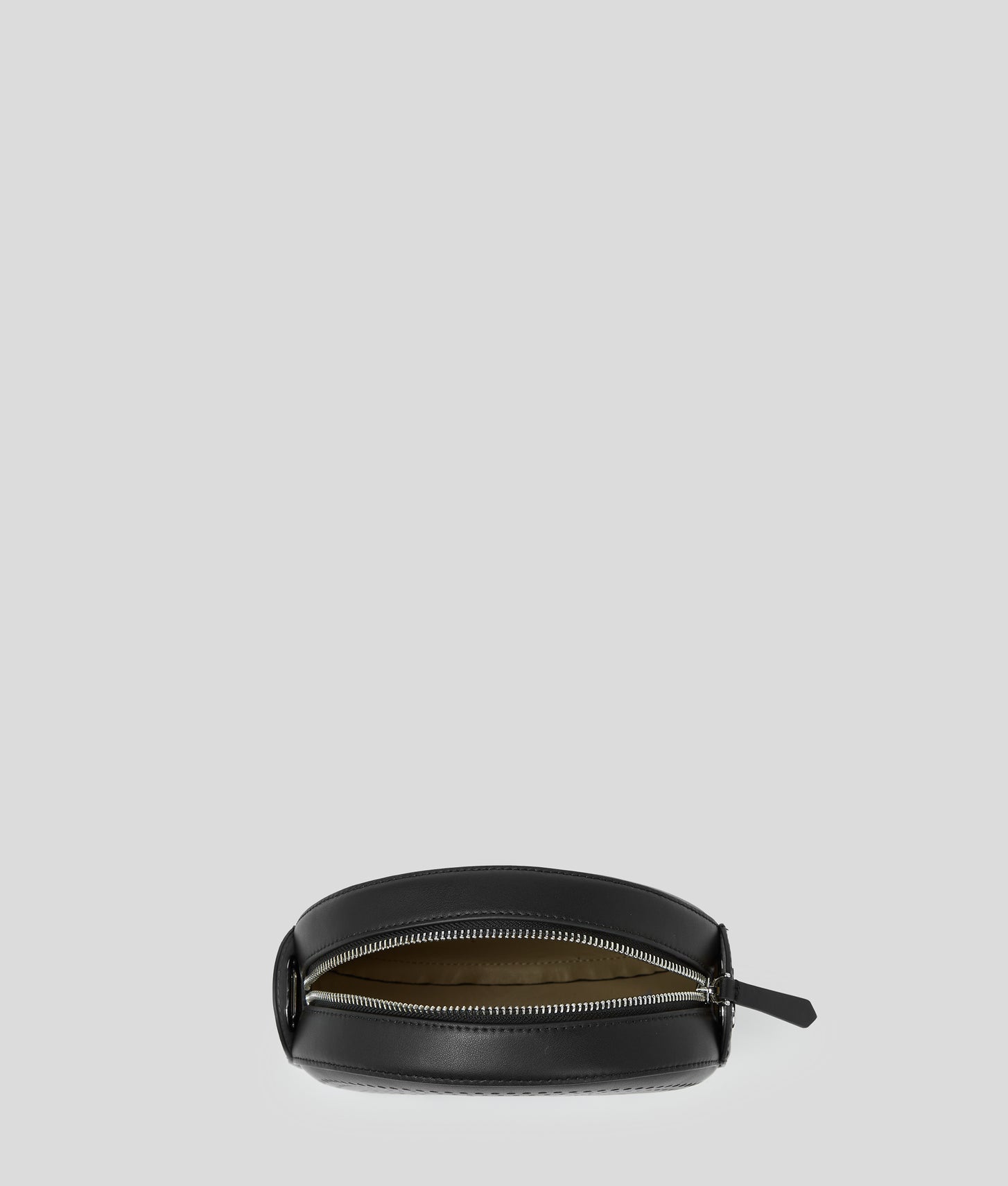 KarlLagerfeld Kcircle Embossed Logo Round Crossbody Bag Black