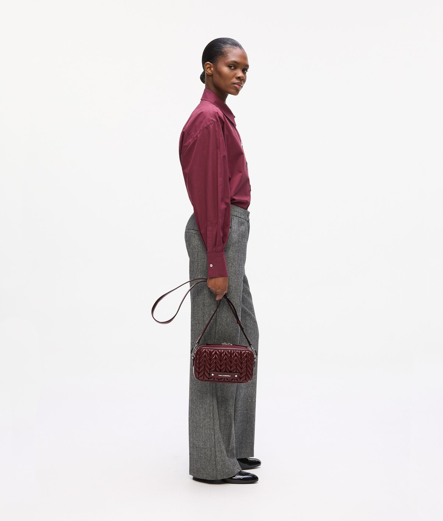 KarlLagerfeld Kweave Camera Bag Windsor Wine