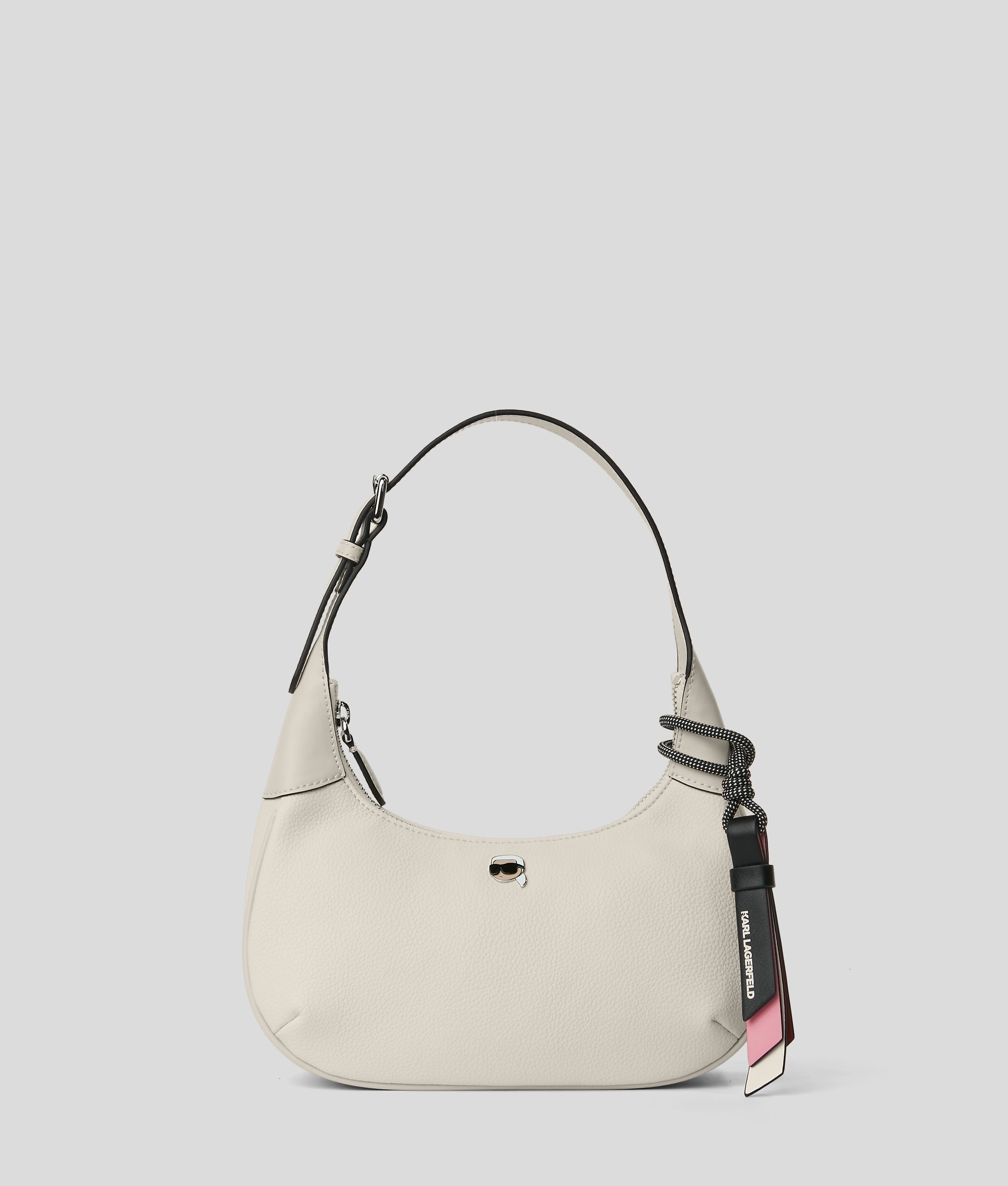 KarlLagerfeld Ikon Grainy Shoulder Bag Off White
