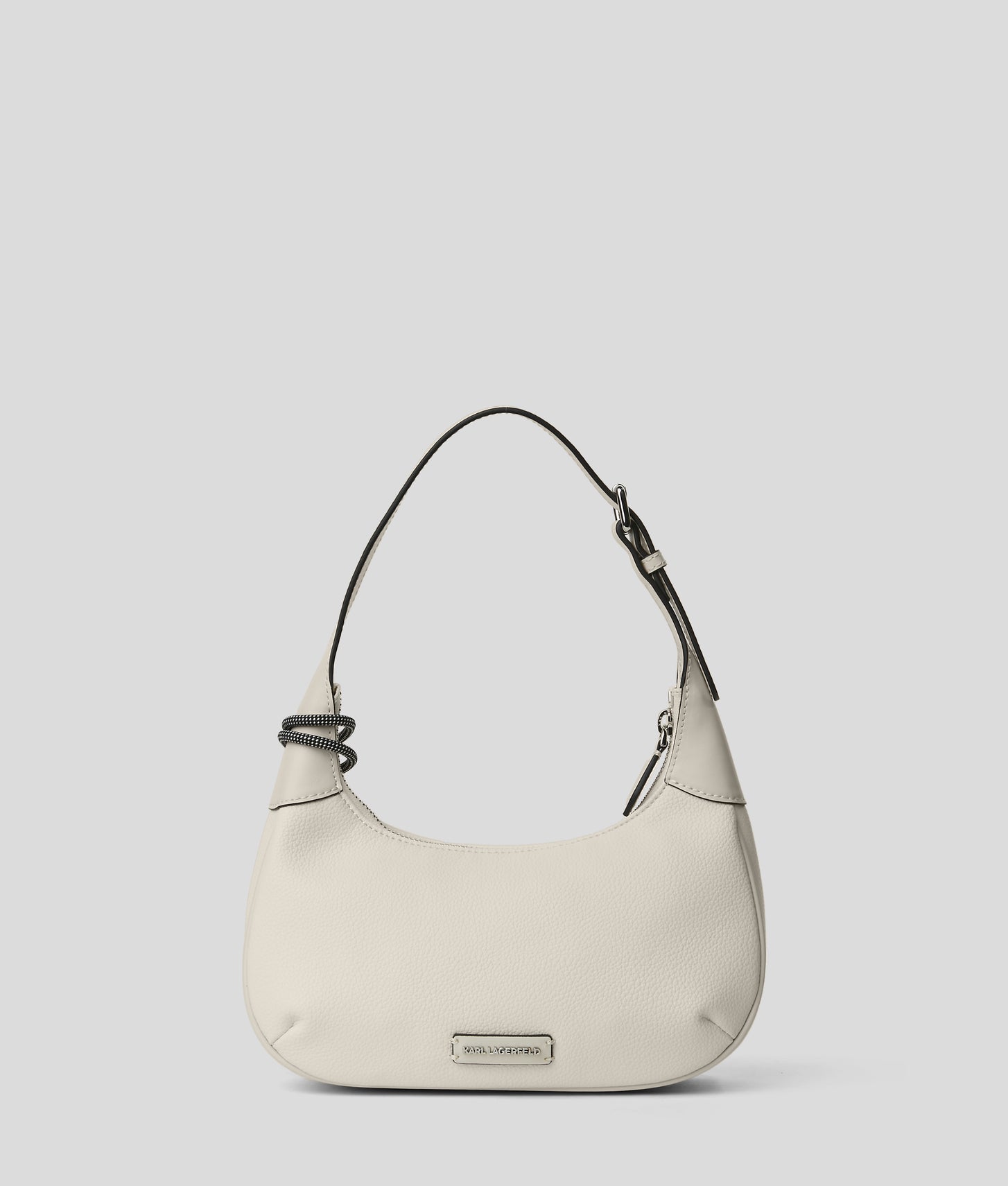 KarlLagerfeld Ikon Grainy Shoulder Bag Off White