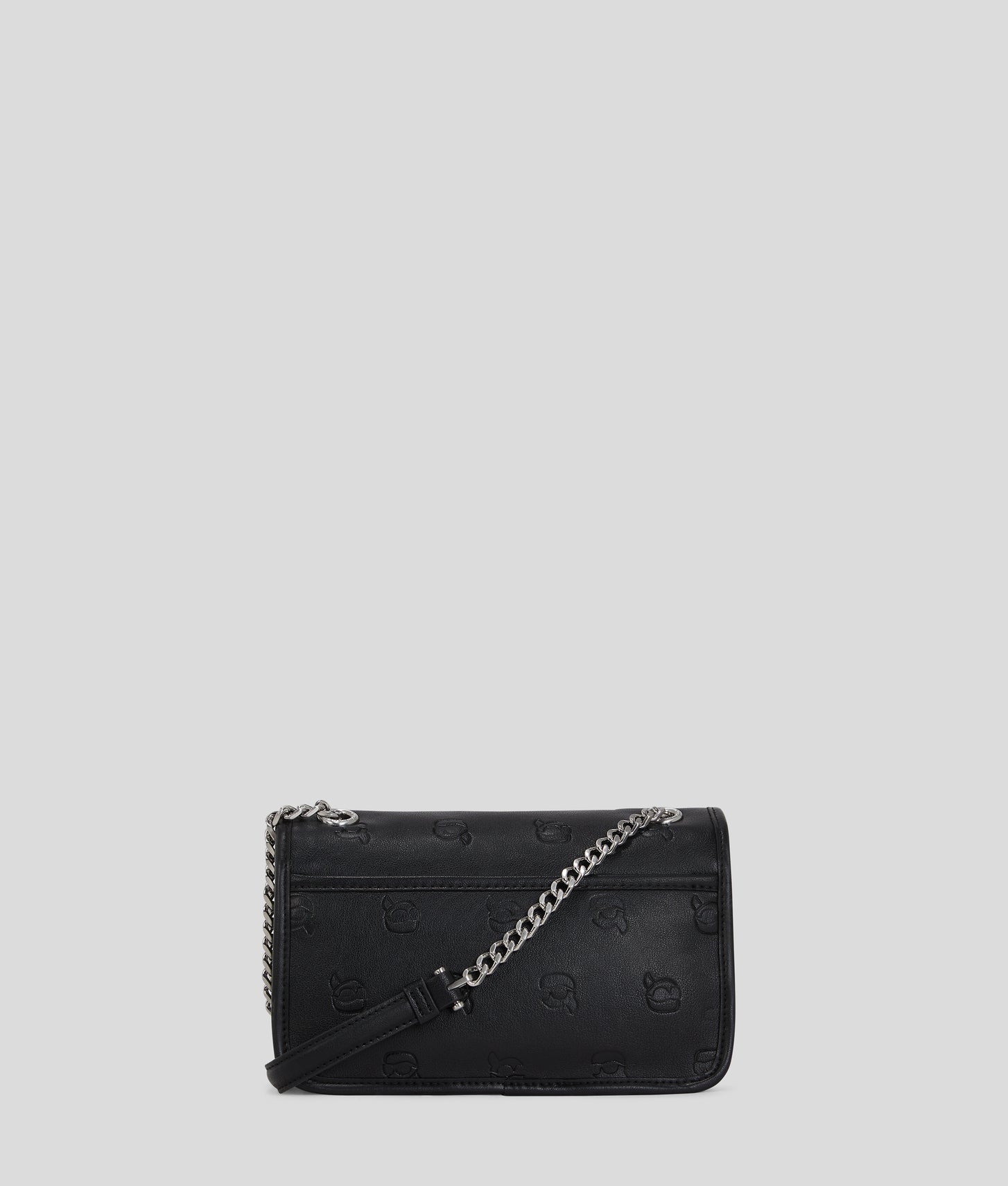 KarlLagerfeld Ikon Monogram Small Shoulder Bag All Over Print Tonal Black