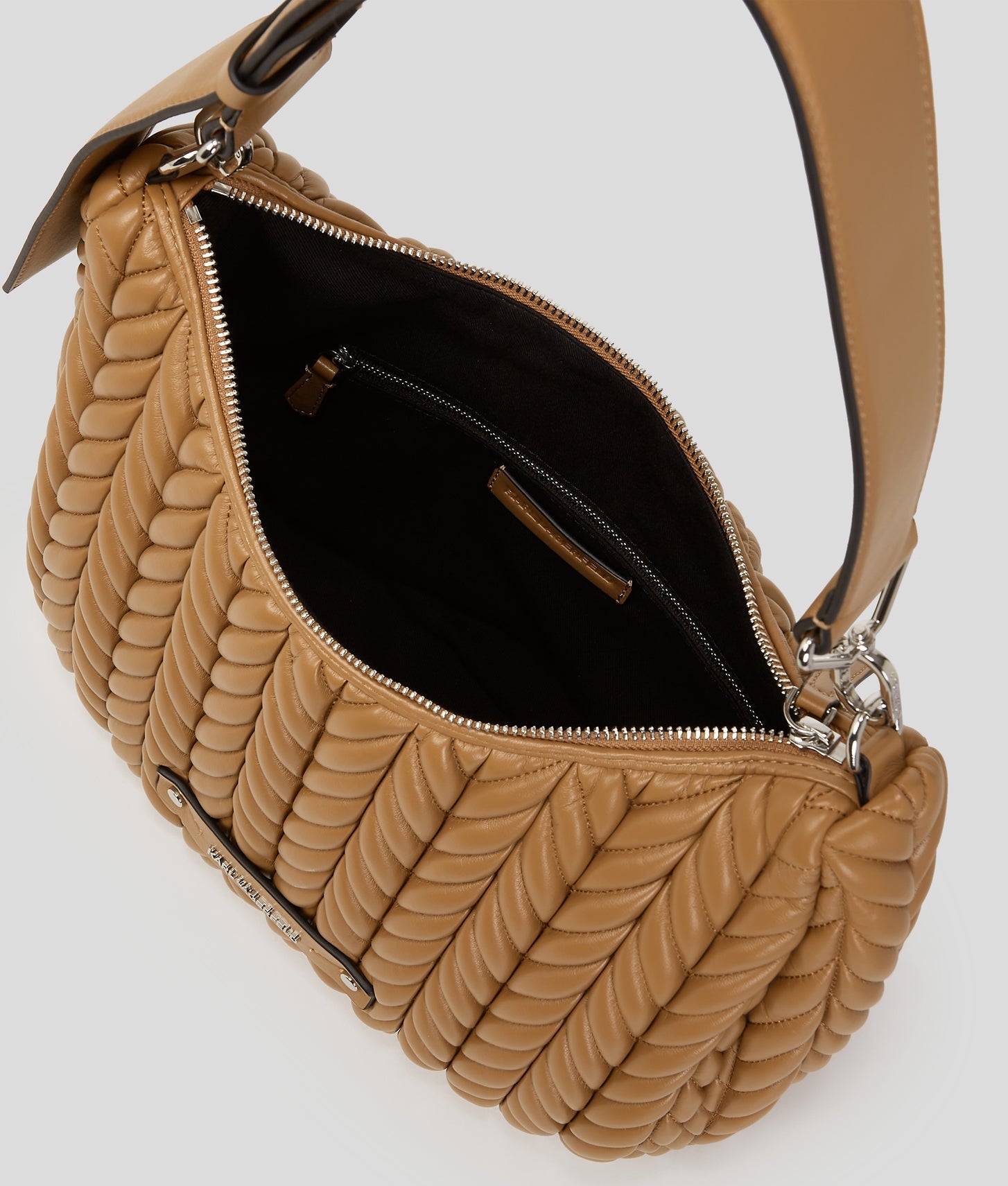 KarlLagerfeld Kweave Hobo Bag Caramel