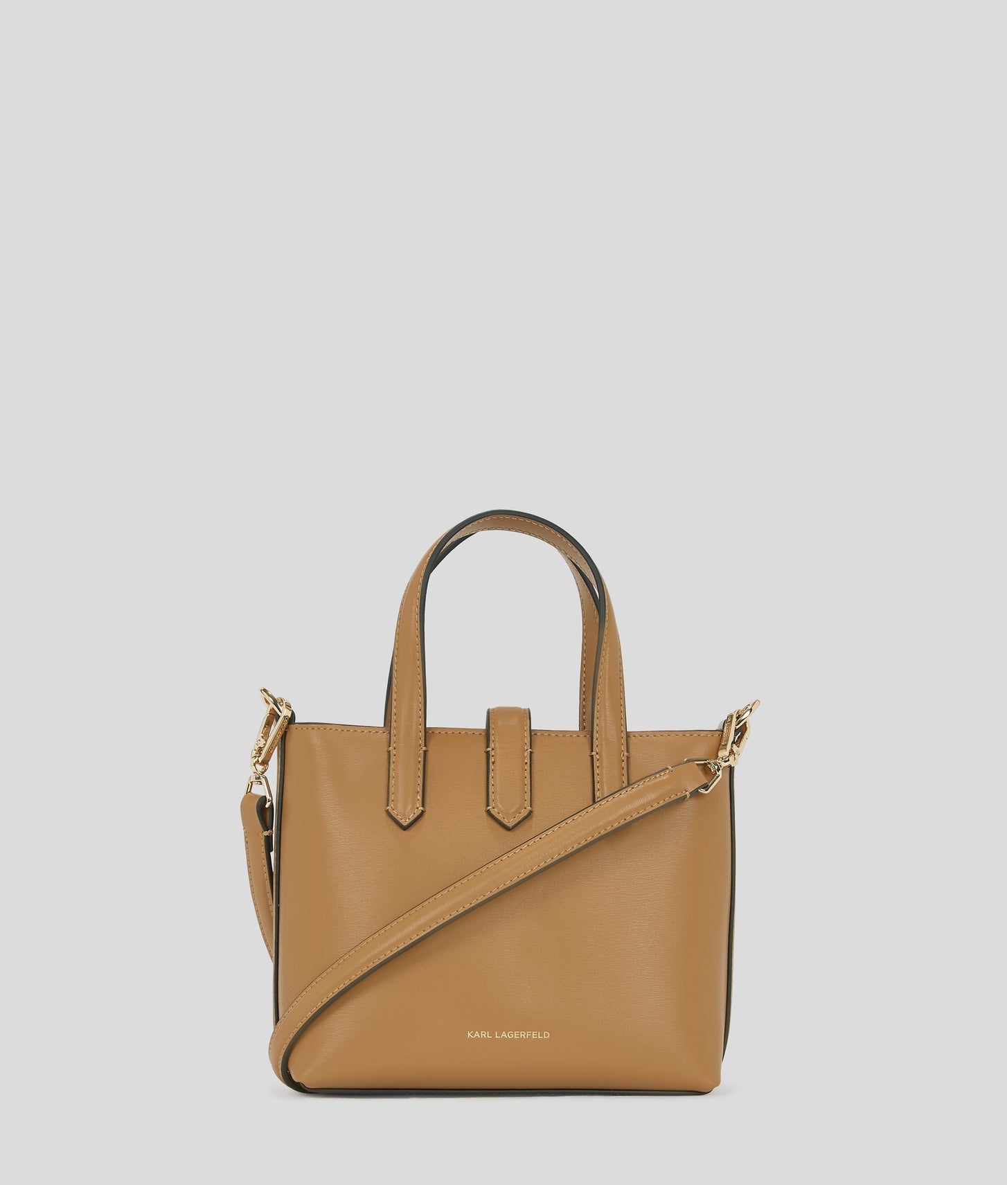 KarlLagerfeld Kautograph Padlock Mini Tote Bag Caramel