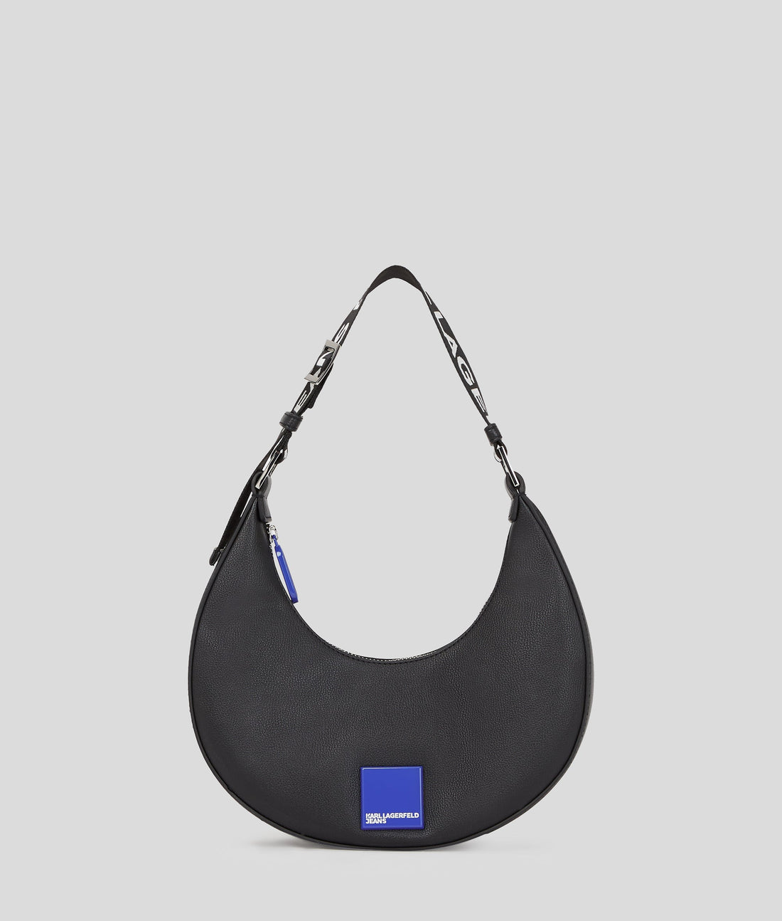 KarlLagerfeld Klj Box Logo Half-Moon Shoulder Bag Black