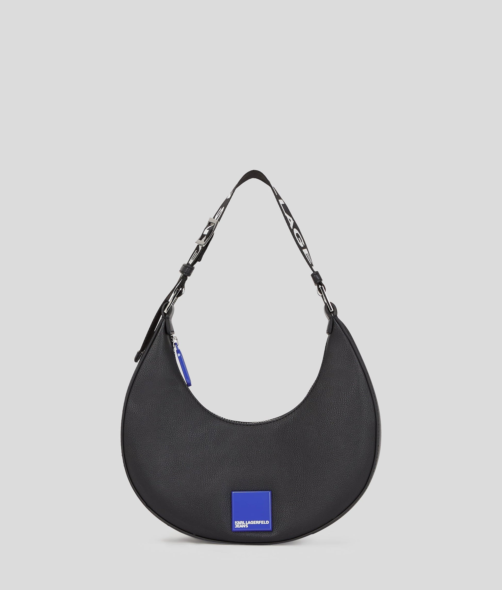 KarlLagerfeld Klj Box Logo Half-Moon Shoulder Bag Black