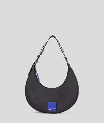KarlLagerfeld Klj Box Logo Half-Moon Shoulder Bag Black