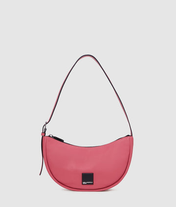 KarlLagerfeld Klj Box Logo Soft Half-Moon Shoulder Bag Slate Rose