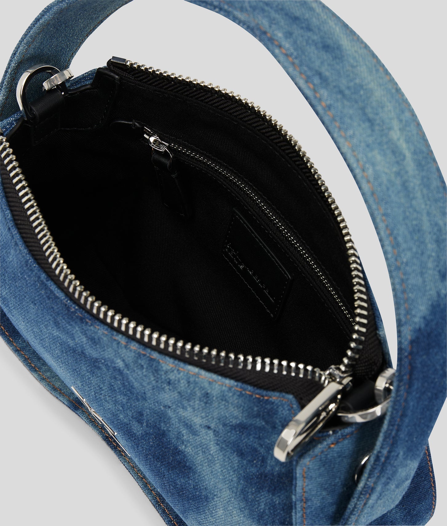 KarlLagerfeld Sunglasses Denim Top-Handle Bag Tinted Visual Washed Blue