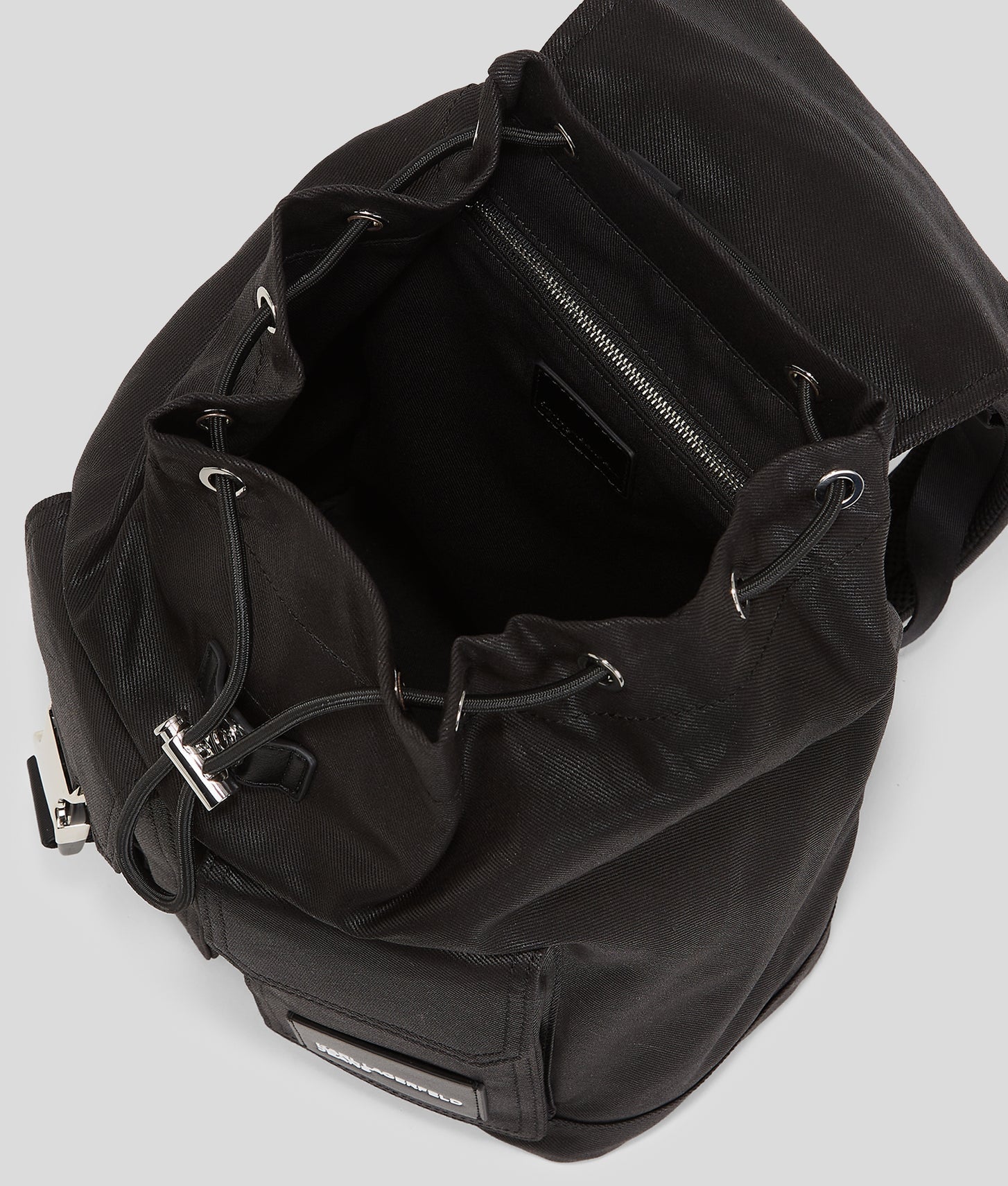 KarlLagerfeld Utility Coated Denim Backpack Coated Black Denim