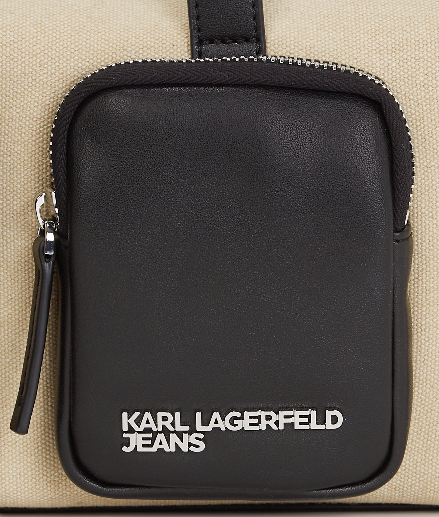 KarlLagerfeld Utility Canvas Shoulder Bag Beige/Black