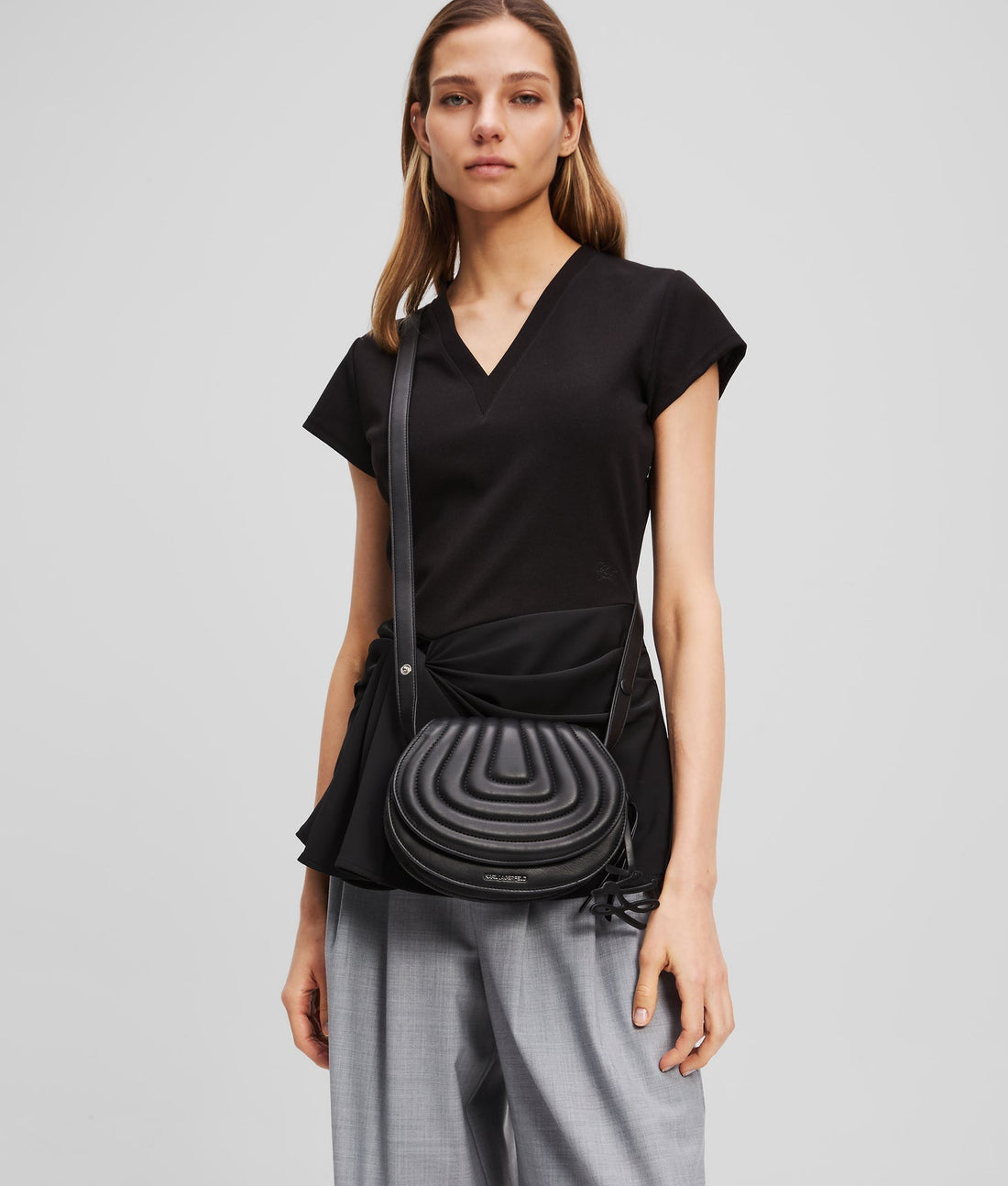 KarlLagerfeld Kwellen Saddle Bag Black