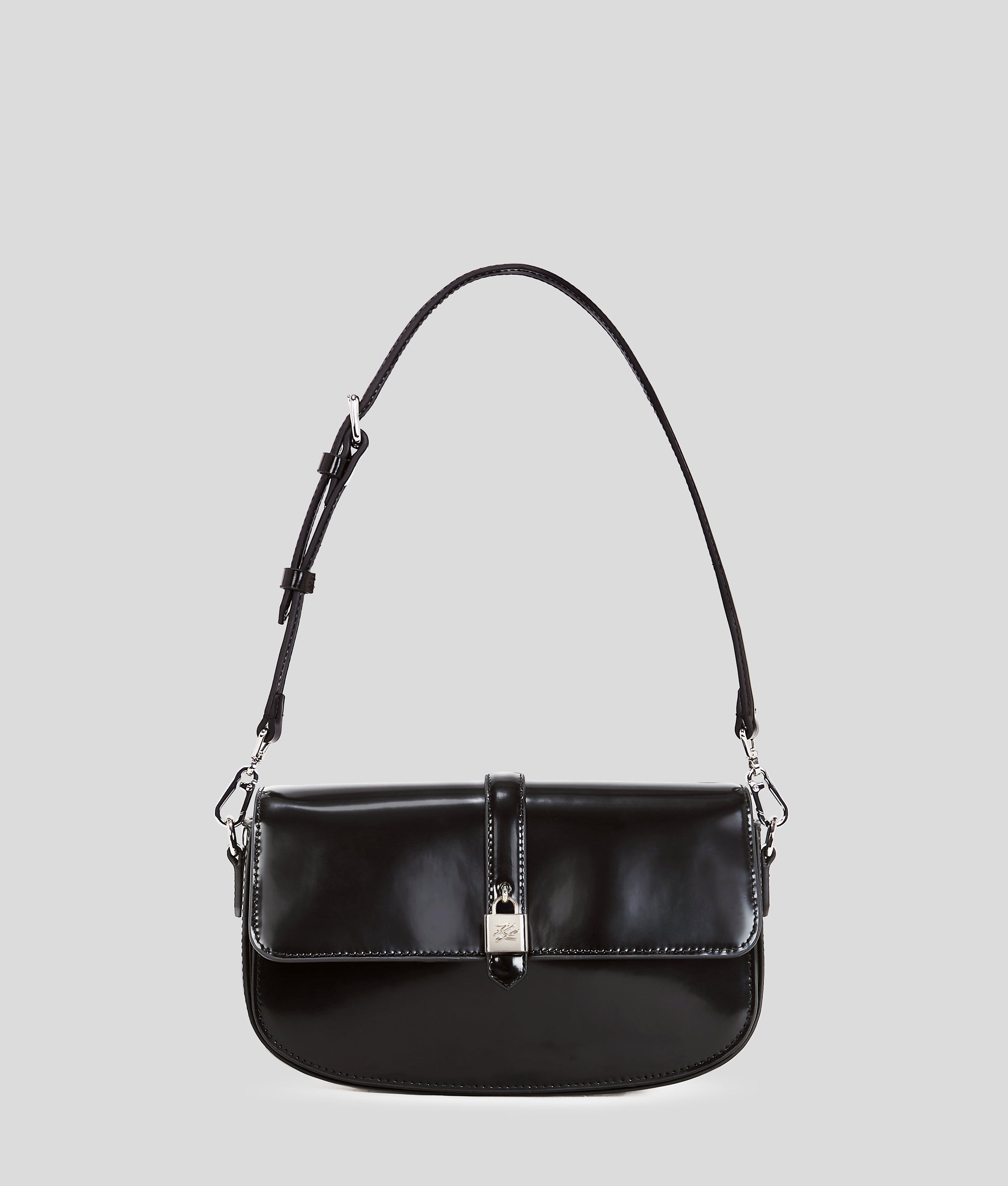KarlLagerfeld Kautograph Padlock Shoulder Bag Black