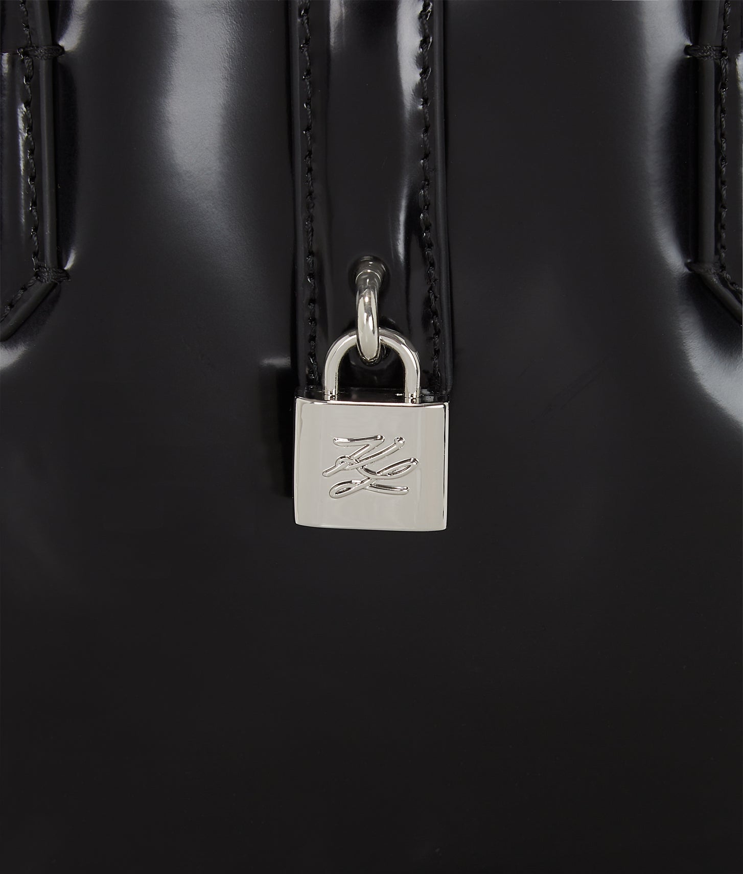 KarlLagerfeld Kautograph Padlock Mini Tote Bag Black
