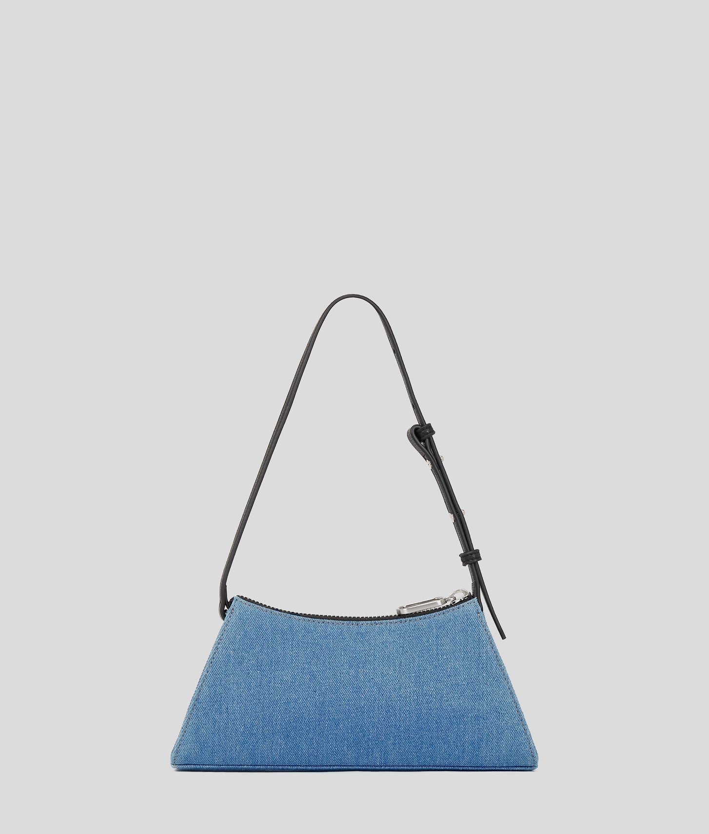 KarlLagerfeld Metal Logo Denim Shoulder Bag Bright Blue Marble