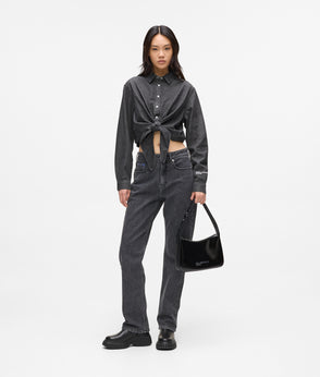 KarlLagerfeld Logo Shiny Shoulder Bag Black