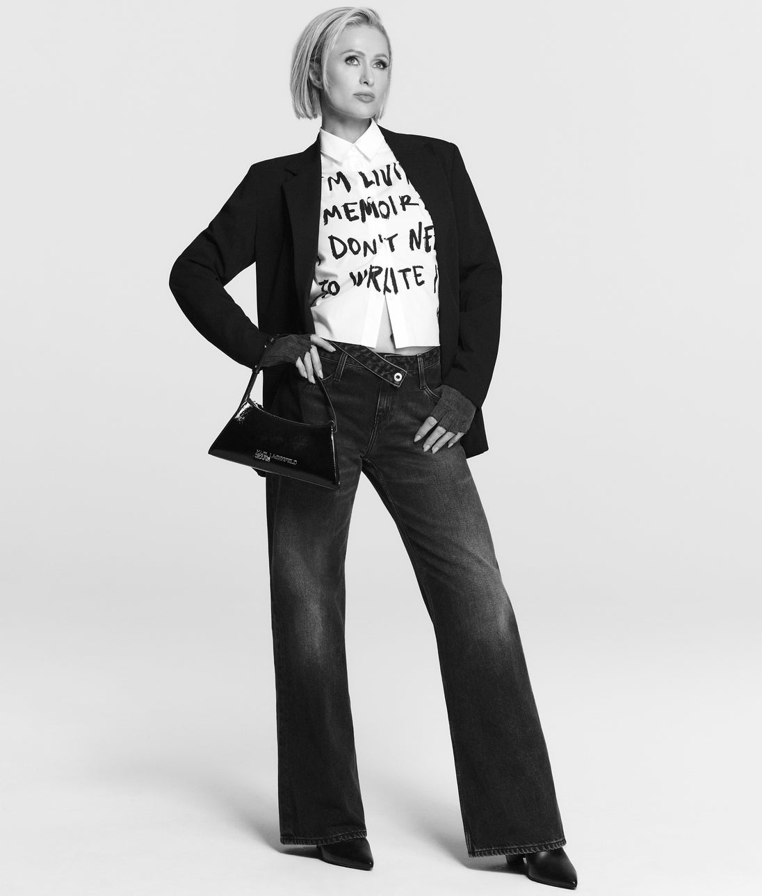 KarlLagerfeld Logo Geo Shiny Shoulder Bag Black