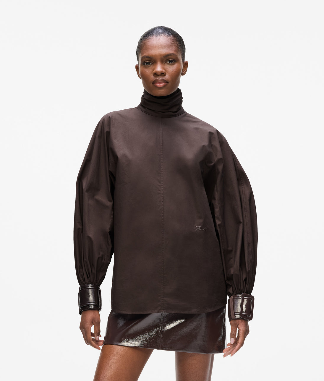 KarlLagerfeld Ksignature Studs Crossbody Pouch Black-Nickel