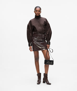 KarlLagerfeld Ksignature Studs Crossbody Pouch Black-Nickel