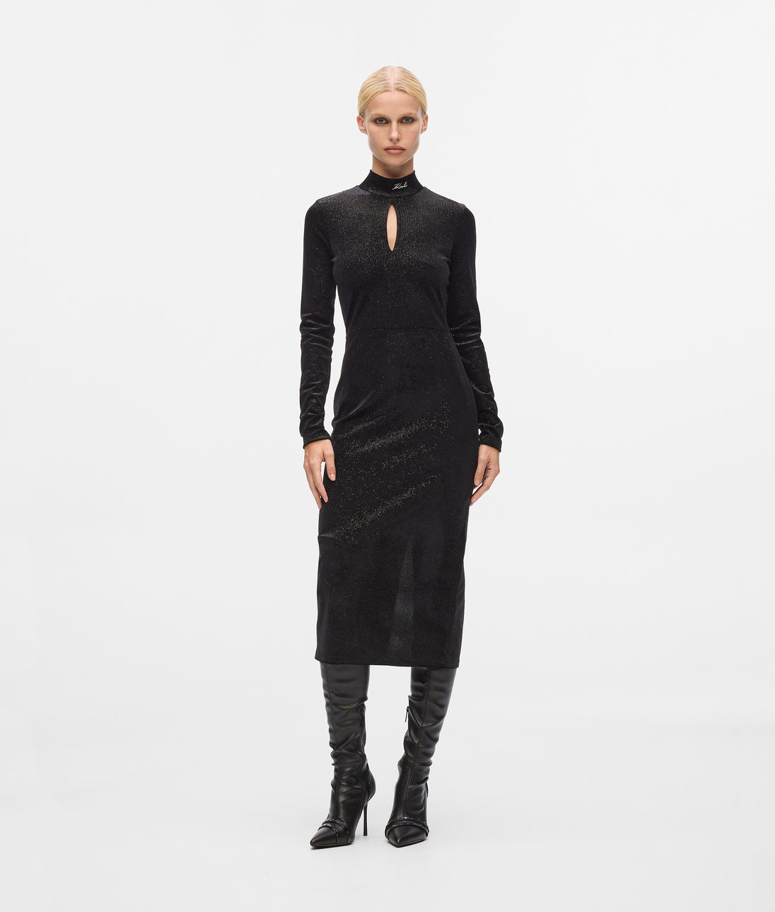 KarlLagerfeld Rue St-Guillaume Mini Rhinestone Tote Bag Black Embellishment