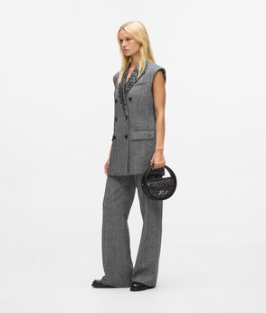 KarlLagerfeld Ksignature Sequin Round Crossbody Bag Herringbone Sequins