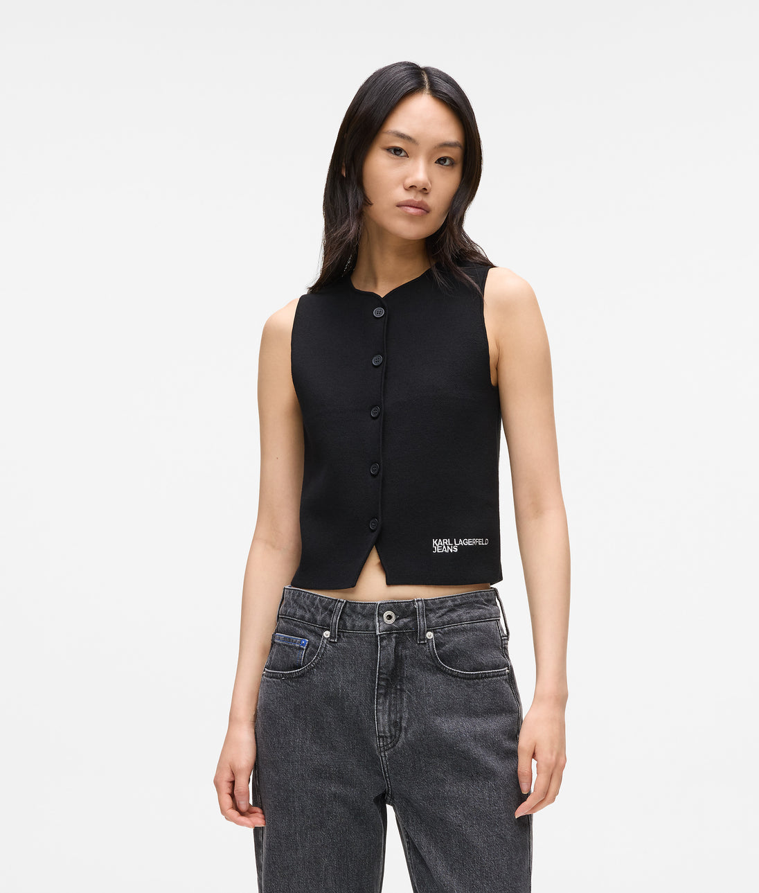 KarlLagerfeld Logo Nylon Sling Bag Black