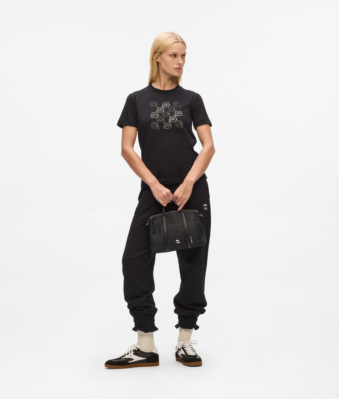 KarlLagerfeld Ikon Nylon Small Tote Bag Black