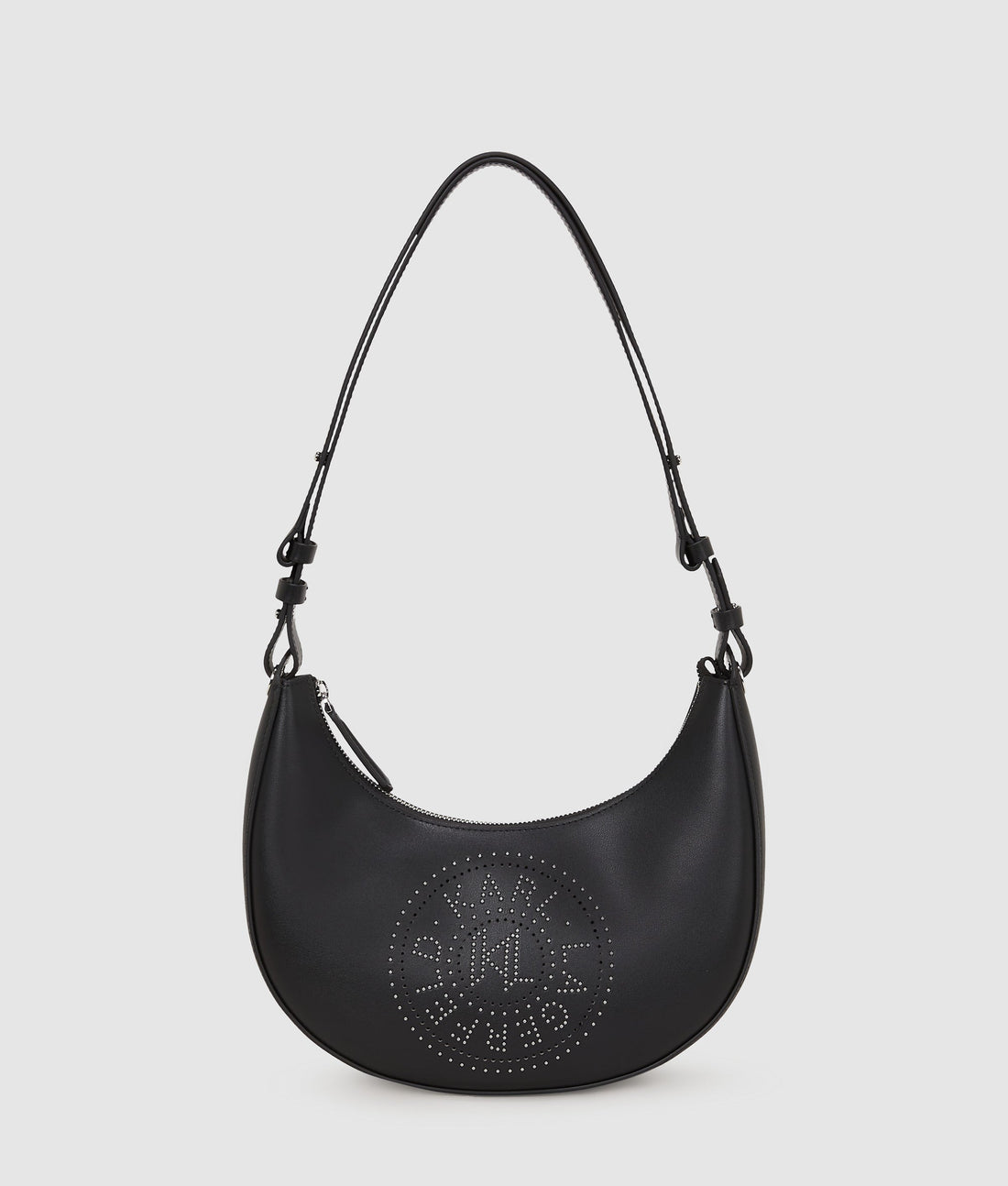 KarlLagerfeld Kcircle Studded Moon Shoulder Bag Black
