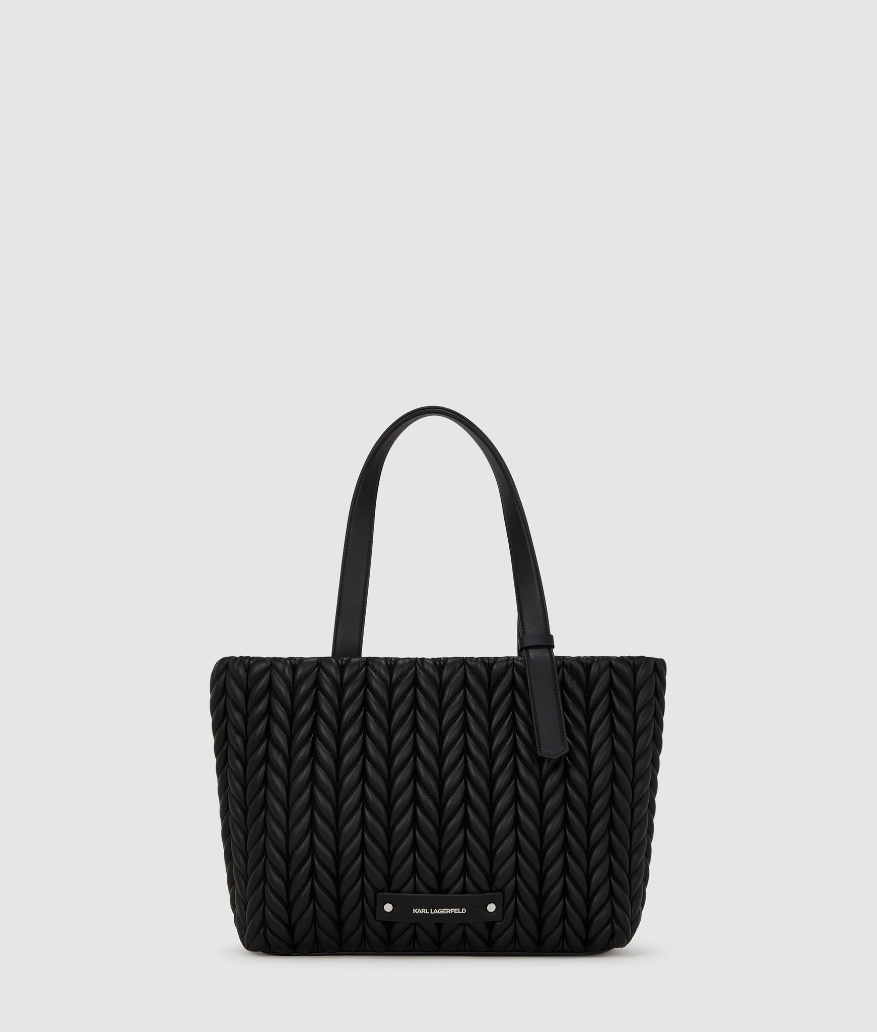 KarlLagerfeld Kweave Medium Tote Bag Black-Nickel