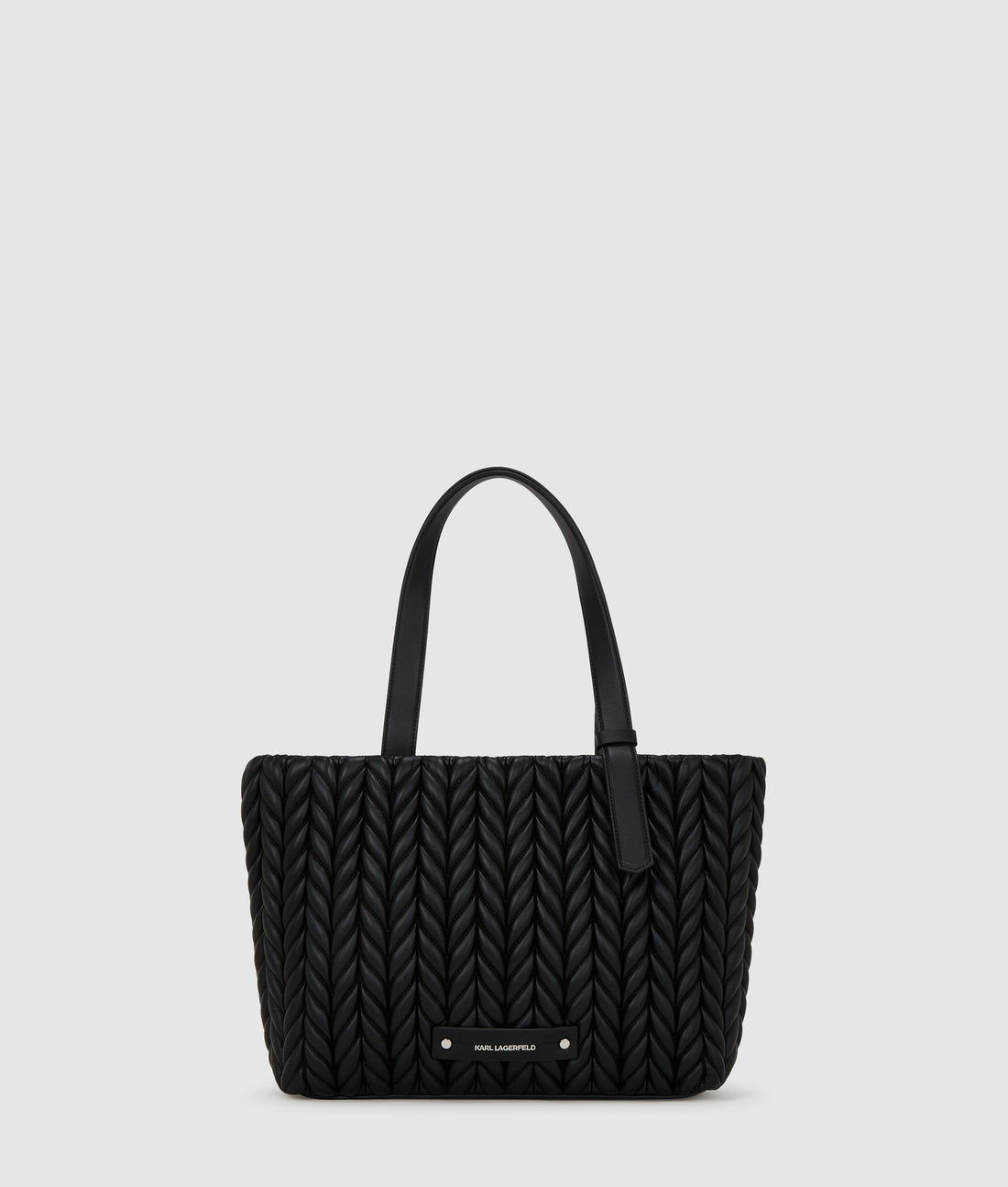 KarlLagerfeld Kweave Medium Tote Bag Black-Nickel