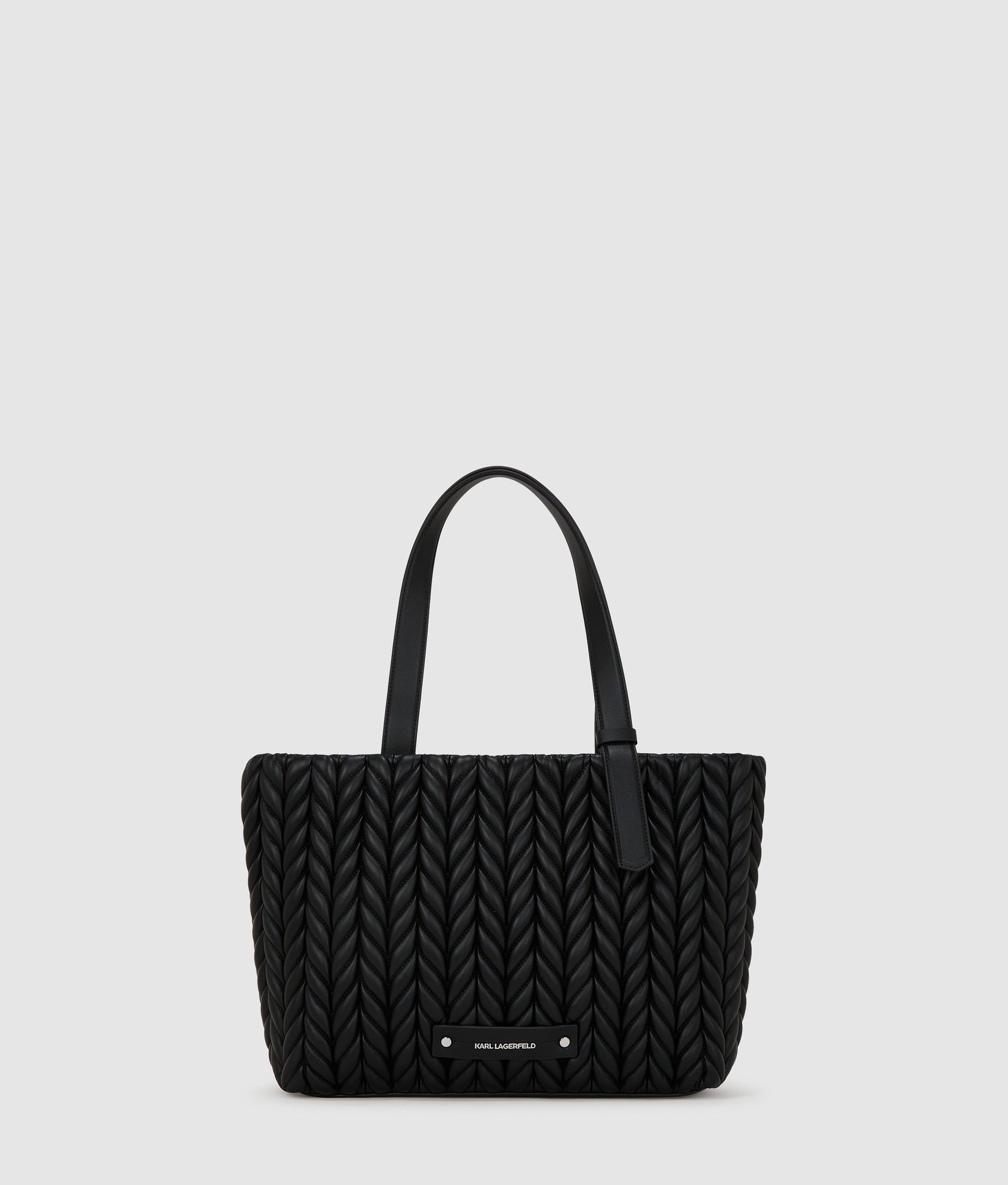KarlLagerfeld Kweave Medium Tote Bag Black-Nickel