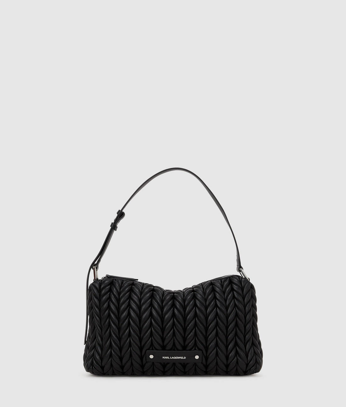KarlLagerfeld Kweave Medium Shoulder Bag Black-Nickel