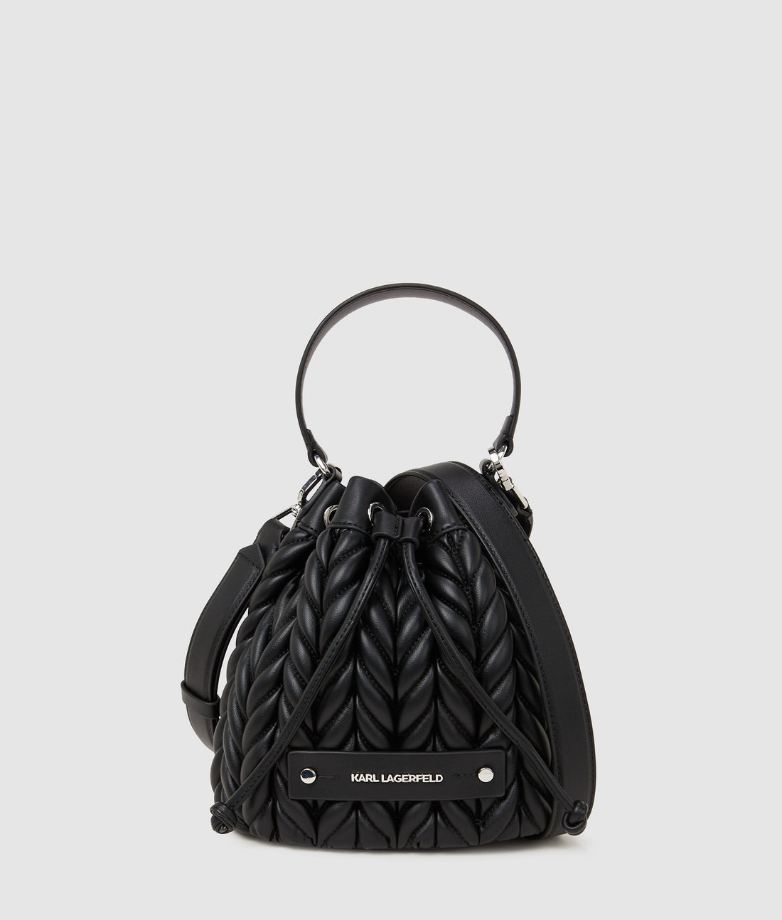 KarlLagerfeld Kweave Bucket Bag Black-Nickel