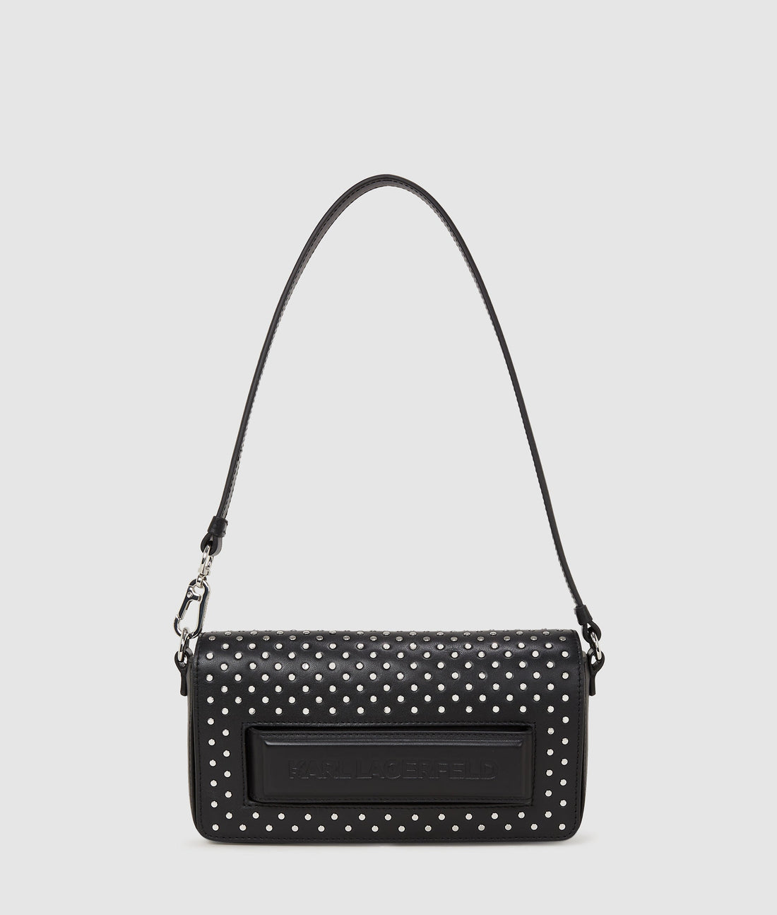 KarlLagerfeld Ikon K Studded Shoulder Bag Black Embellishment