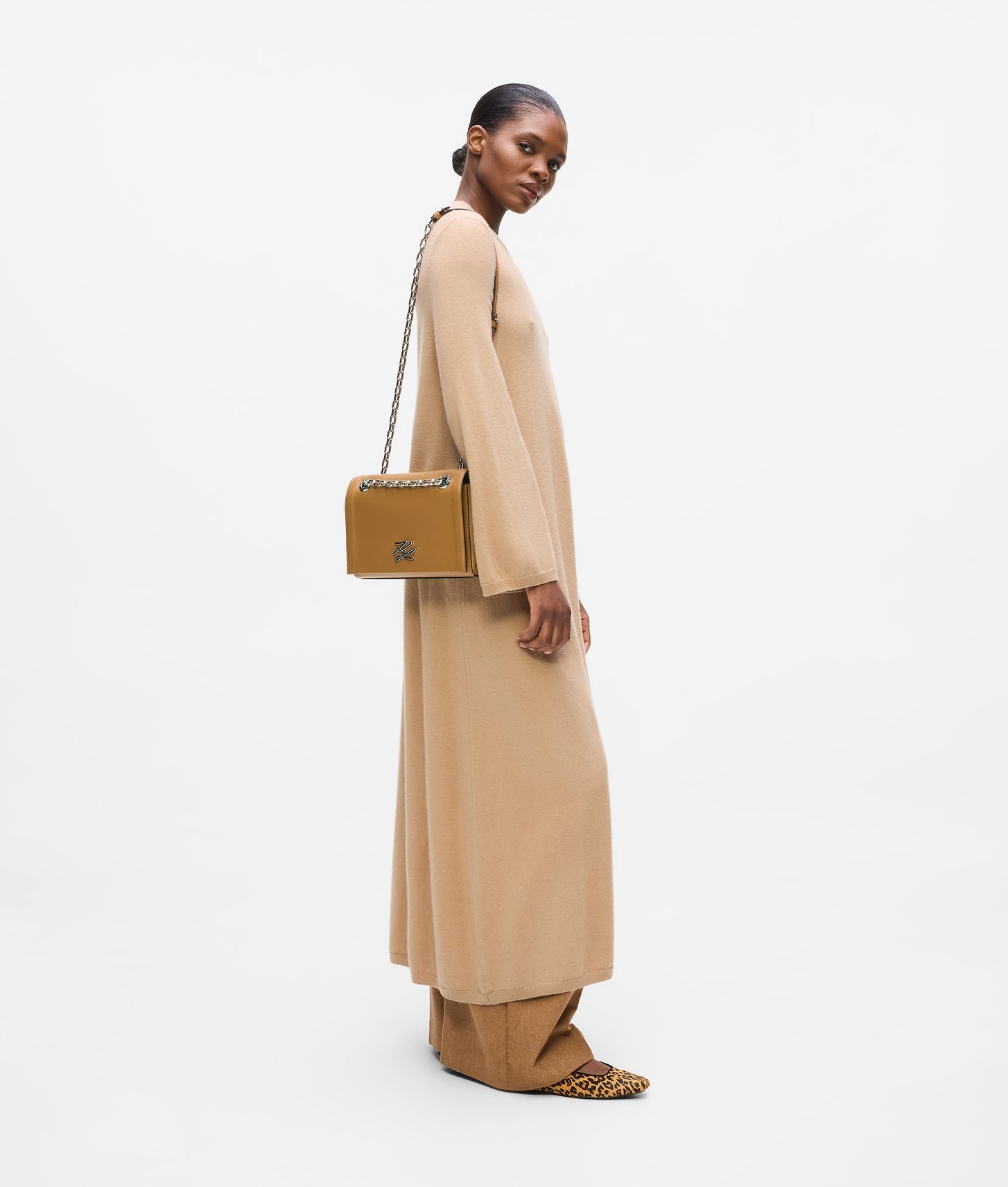 KarlLagerfeld Kautograph Shoulder Bag Caramel