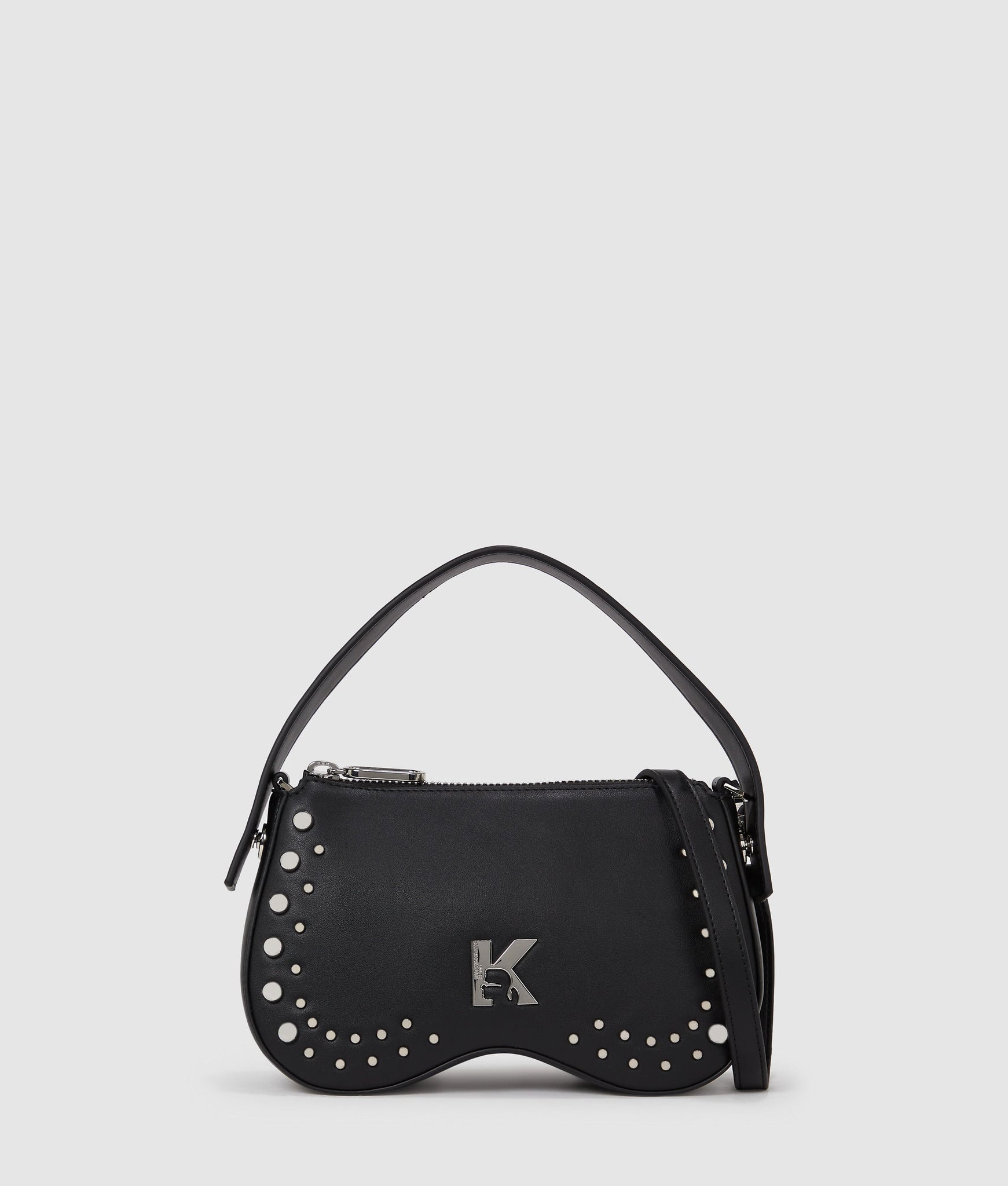 KarlLagerfeld Sunglasses Studded Top Handle Bag Black