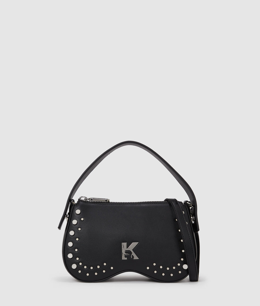 KarlLagerfeld Sunglasses Studded Top Handle Bag Black