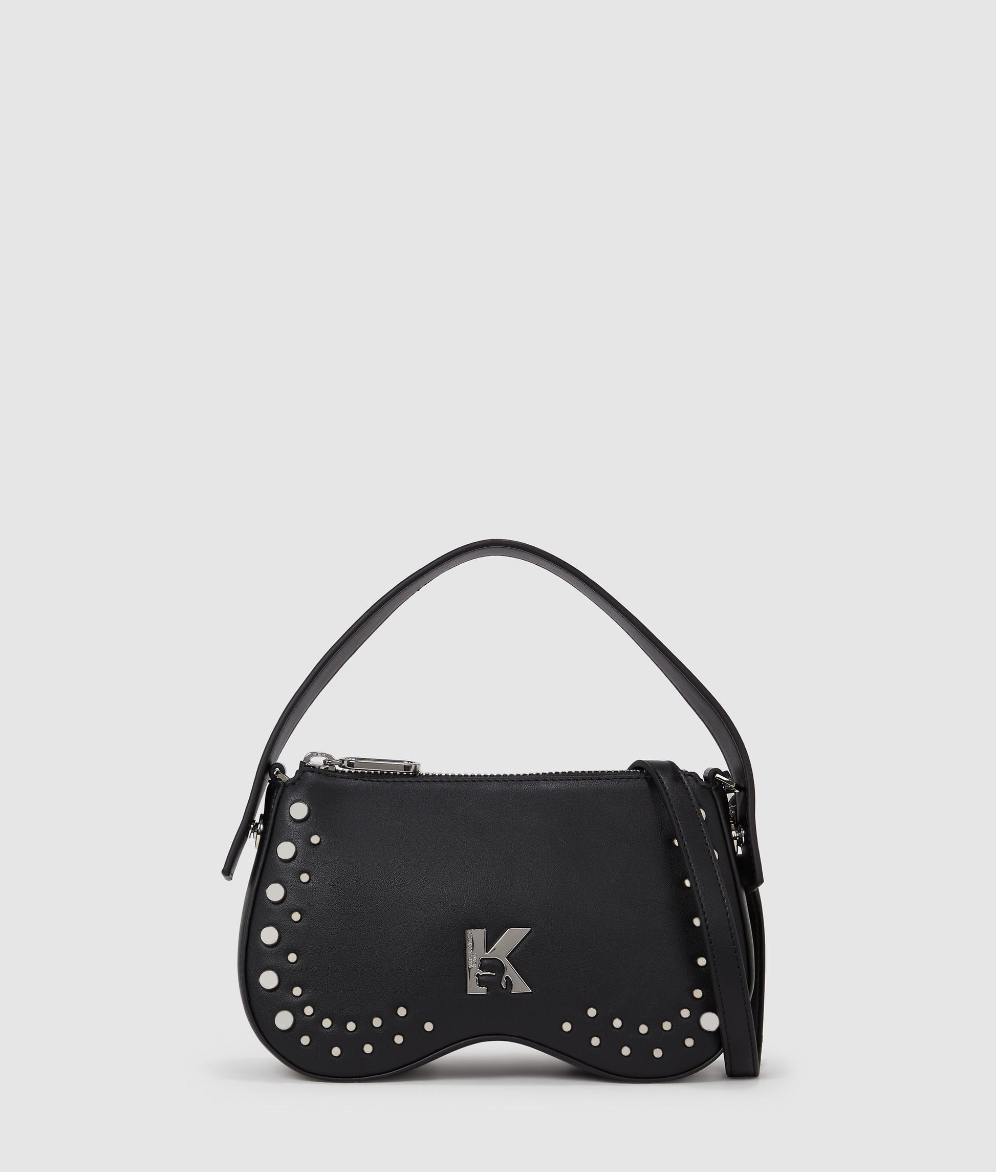 KarlLagerfeld Sunglasses Studded Top Handle Bag Black
