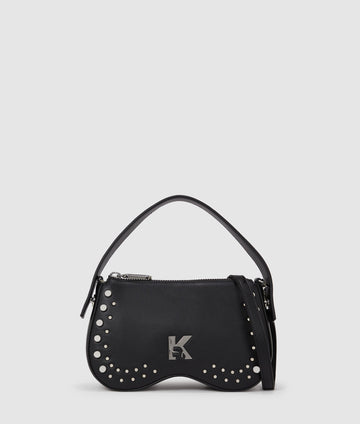KarlLagerfeld Sunglasses Studded Top Handle Bag Black