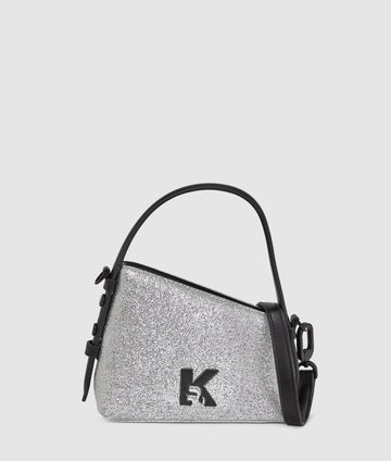 KarlLagerfeld Geo Shiny Mini Top Handle Bag Silver