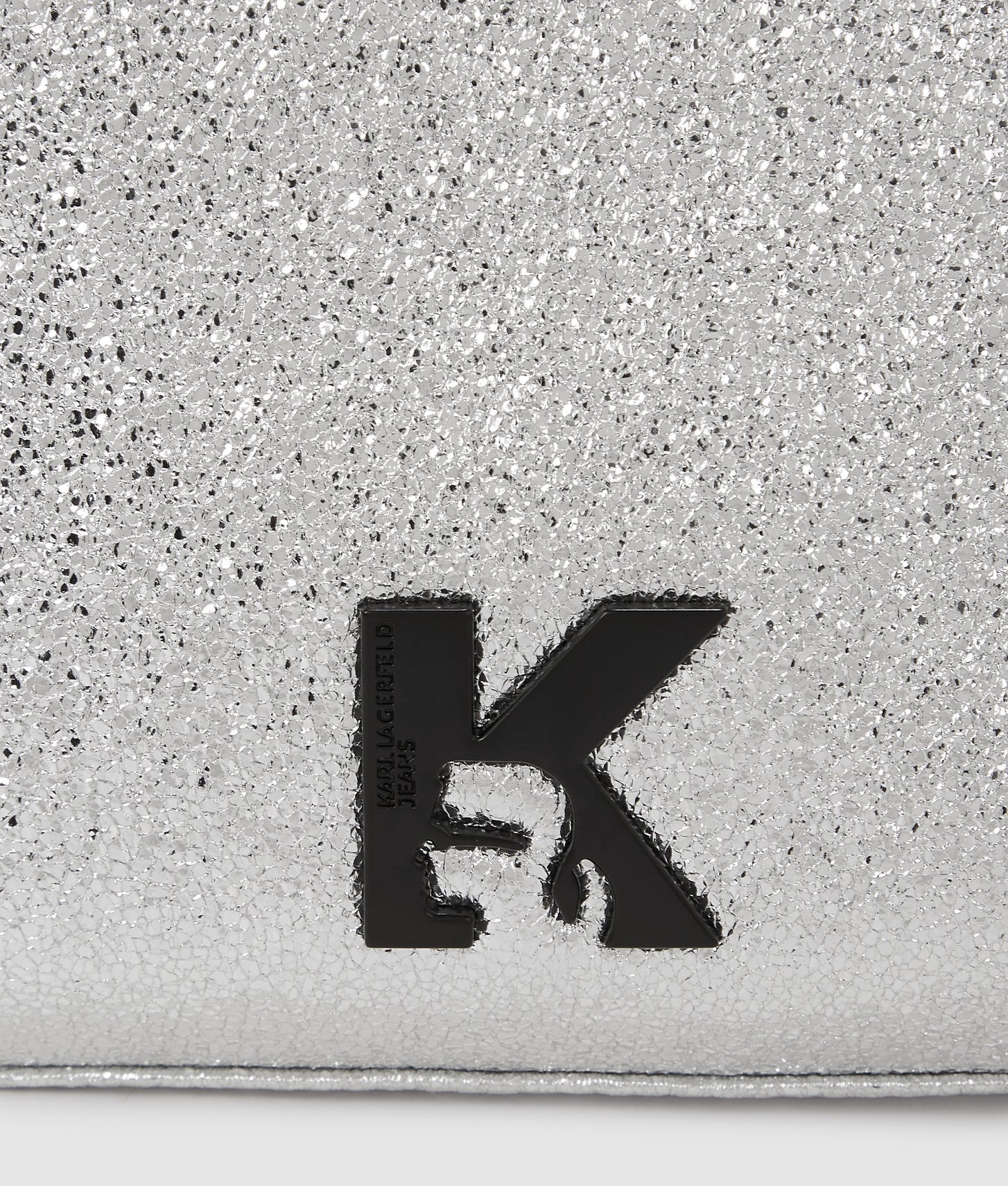 KarlLagerfeld Geo Shiny Mini Top Handle Bag Silver