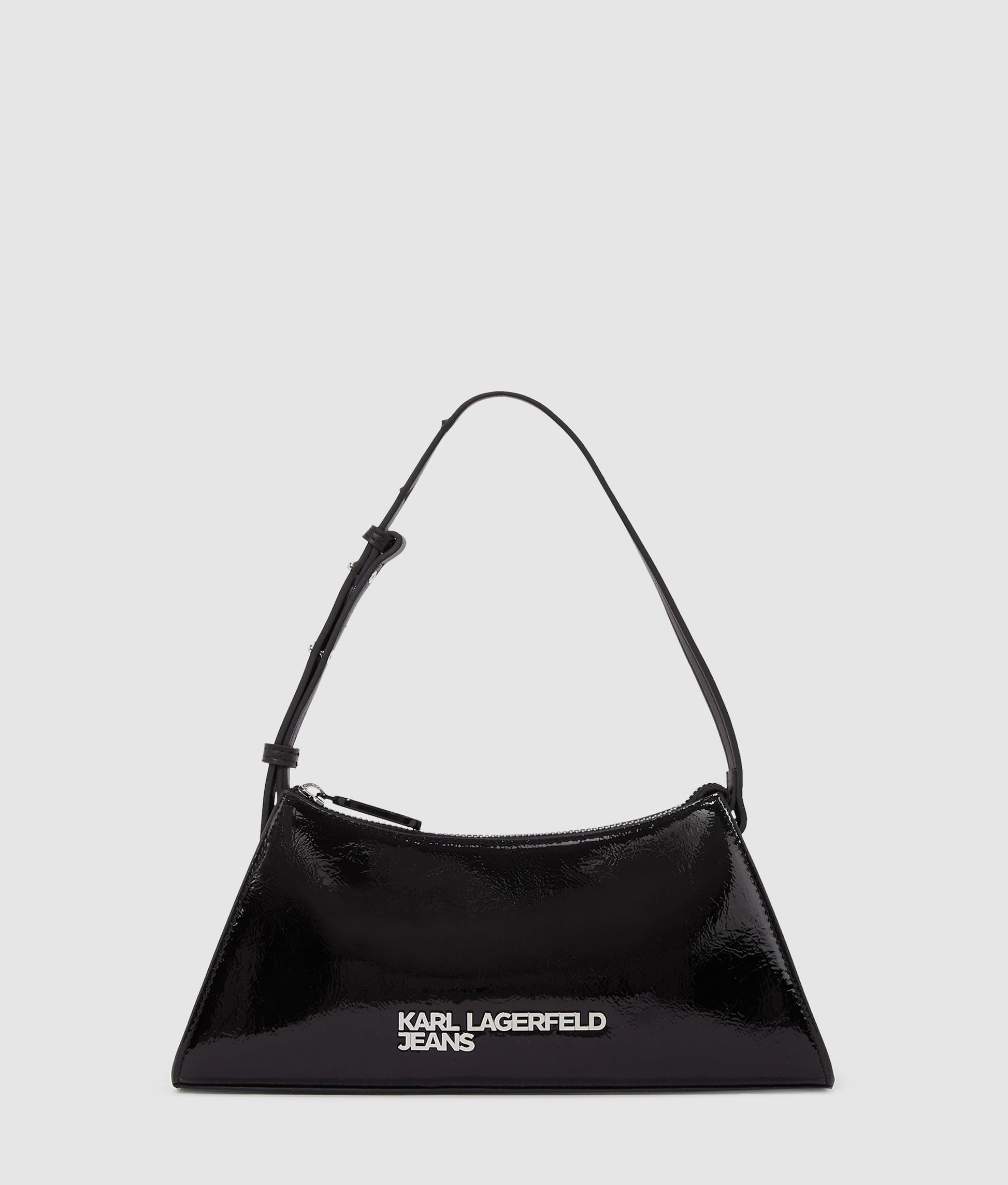 KarlLagerfeld Logo Geo Shiny Shoulder Bag Black