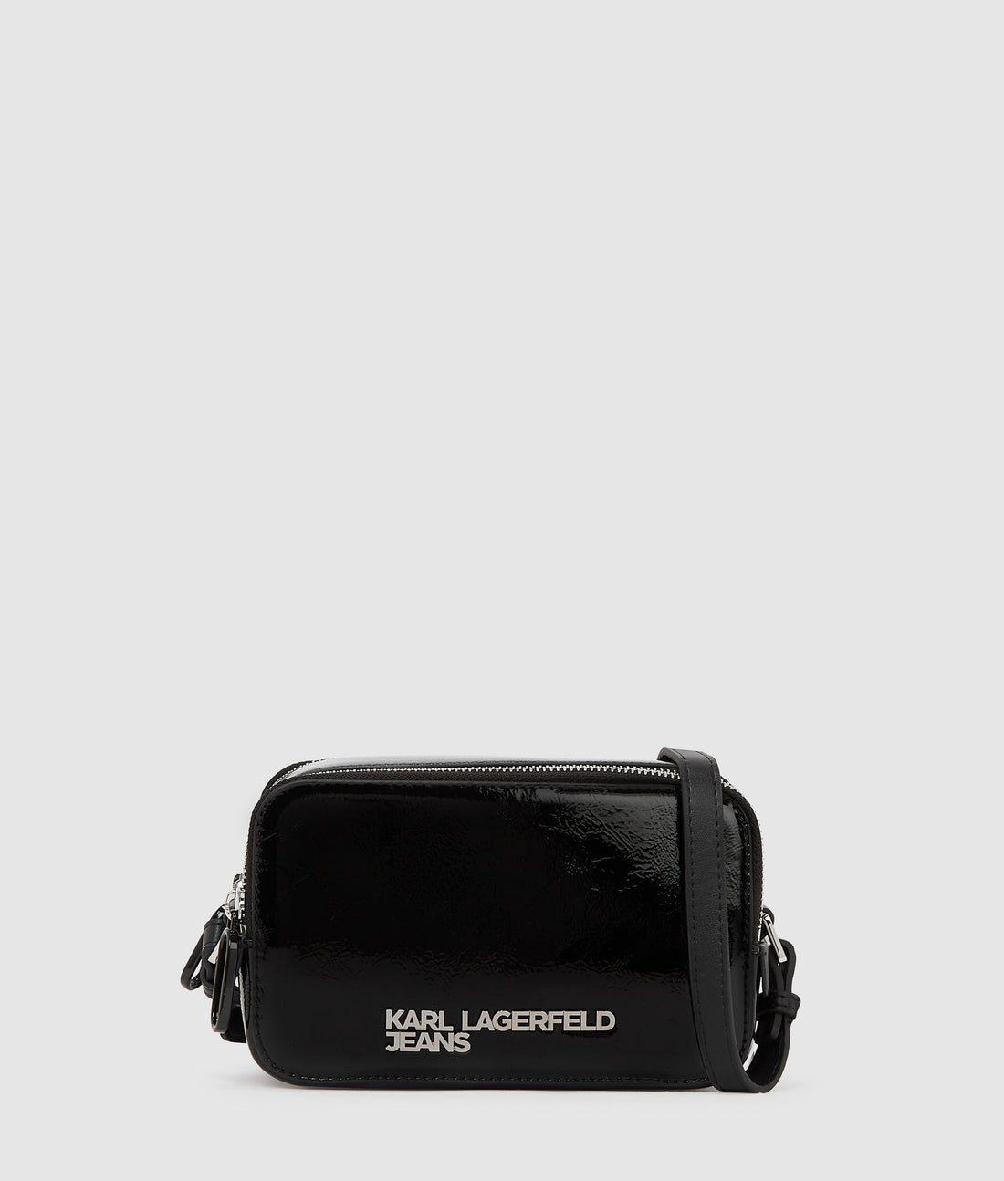KarlLagerfeld Logo Shiny Camera Bag Black