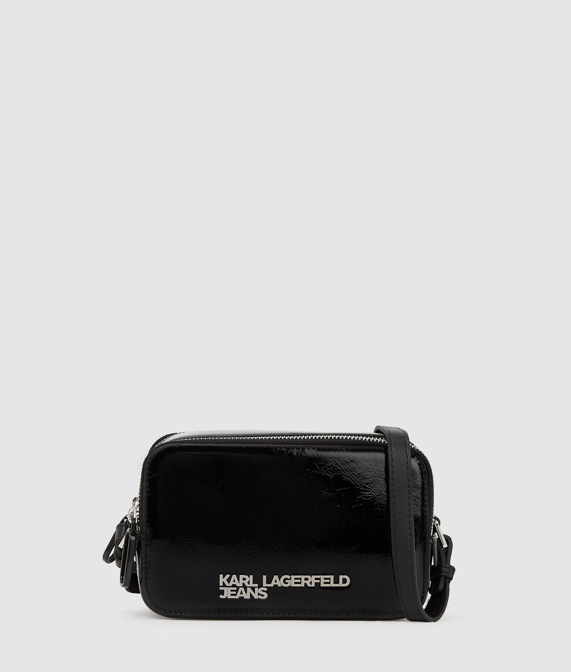KarlLagerfeld Logo Shiny Camera Bag Black